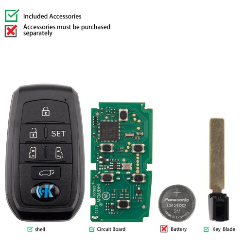 5pcs/lot KEYDIY KD TB01-6  for Toyota for Lexus Universal Smart Remote Key 6 Buttons With 8A Transponder