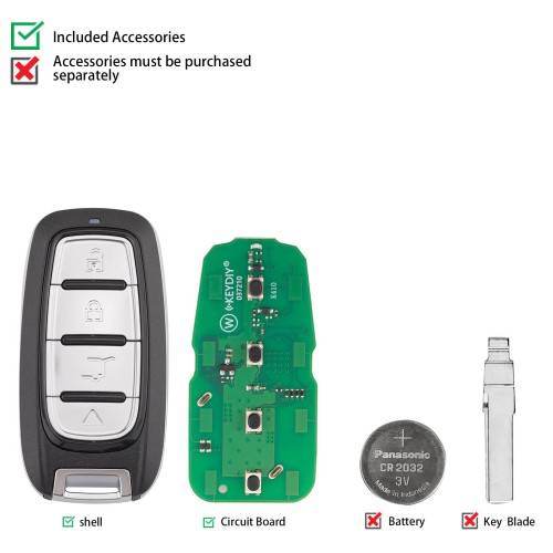 5pcs/lot KEYDIY KD TB27-4 Universal Smart Remote Key 4 Buttons for Chrysler Type