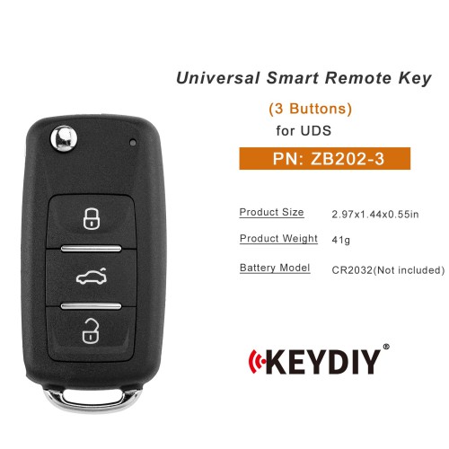 5pcs/lot KEYDIY KD ZB202-3 Universal Smart Remote Key 3 Buttons for UDS Type