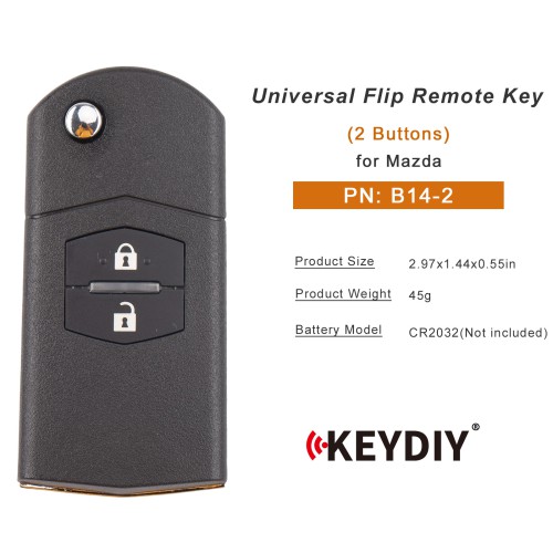 5pcs/lot KEYDIY KD B14-2 Universal Flip Remote Key 2 Buttons for Mazda Type