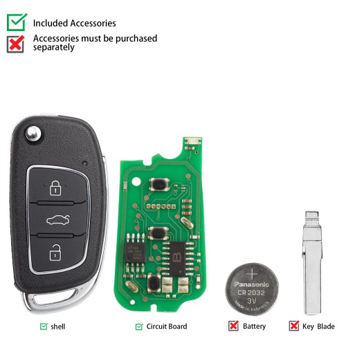 5pcs/lot KEYDIY KD B16-3 Universal Flip Remote 3 Buttons Key for Hyundai KIA Type