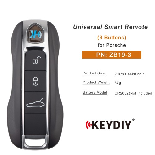 5pcs/lot KEYDIY KD ZB19-3 Universal Smart Remote Key 3 Buttons for Porsche Type