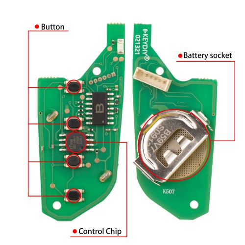 KEYDIY KD B59-4 Universal Flip Remote Key 4 Buttons 5PCS/lot
