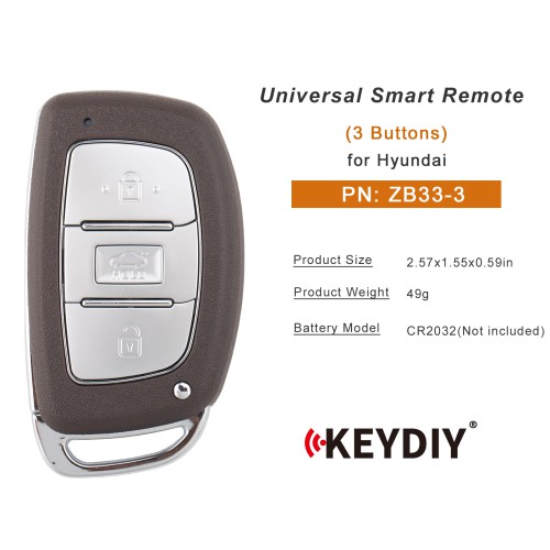 5pcs/lot KEYDIY KD ZB33-3 Universal Smart Remote Key 3 Buttons for Hyundai Type