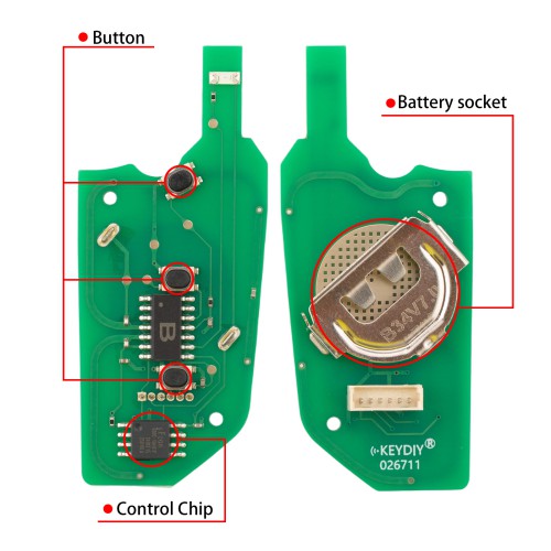 5pcs/lot KEYDIY KD B34-3 Universal Flip Remote Key 3 Buttons for VW Type