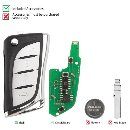 5pcs/lot KEYDIY KD B24-4 Universal Flip Remote Key 4 Buttons for Lexus Type