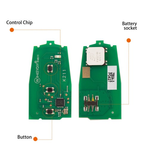 5pcs/lot KEYDIY KD ZB04-3 Universal Smart Remote Key (Middle Slot) 3 Buttons for Hyundai Type