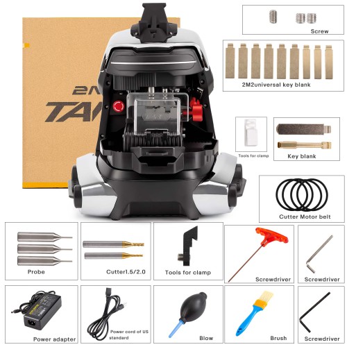 [With Ford Clamp and Battery] 2M2 TANK 2 Pro CNC Key Cutting Machine With 8000mAh Battery & FO21 Support House Keys Mul-T-lock Dimple Multi-point Keys