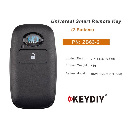 5Pcs/lot KEYDIY KD ZB63-2 Universal Smart Remote Key 2 Buttons
