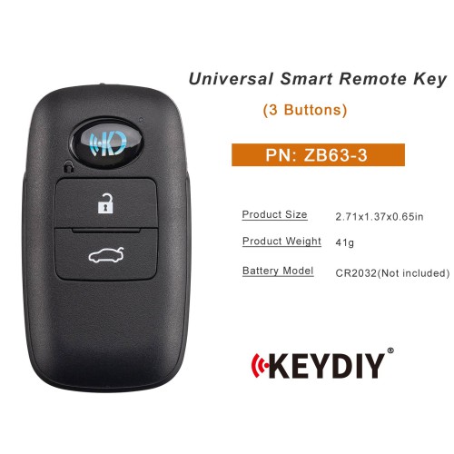 KEYDIY KD ZB63-3 Universal Smart Remote Key 3 Buttons 5pcs/lot