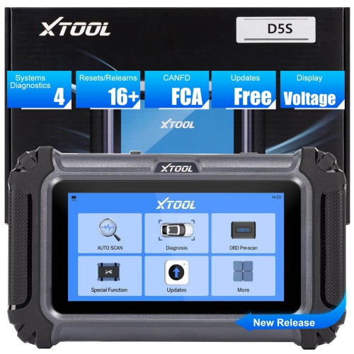 XTOOL D5S 5 System Diagnostics for Engine, Gearbox, ABS, EPB, and Airbag and 16 Resets Service OBD2 Scanner All Function Lifetime Free Update