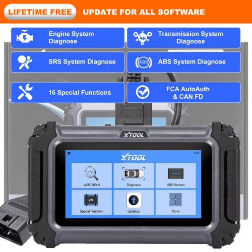 XTOOL D5S 5 System Diagnostics for Engine, Gearbox, ABS, EPB, and Airbag and 16 Resets Service OBD2 Scanner All Function Lifetime Free Update