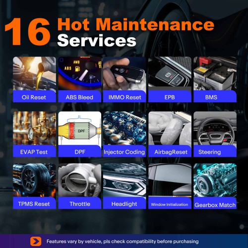 XTOOL D5S 5 System Diagnostics for Engine, Gearbox, ABS, EPB, and Airbag and 16 Resets Service OBD2 Scanner All Function Lifetime Free Update