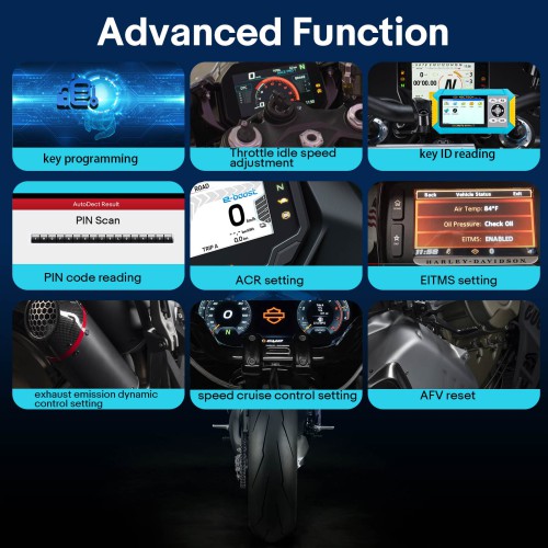 OBDEMOTO MST-900PRO Key Programming for BMW Motorcycle Scanner Support All Key Lost/Add key No dismantling, No password