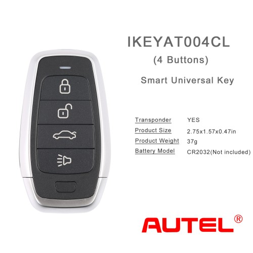 AUTEL IKEYAT004CLAUTEL Independent 4 Button Universal Smart Key - Trunk 5pcs/lot