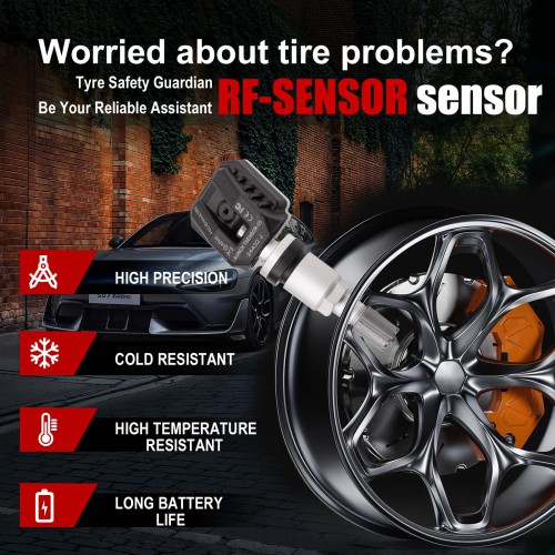 Launch Creader TPMS 5011 V2 Tire Pressure Tool 315MHz/433MHz with 12 Reset Service and 4pcs Metal LTR-05 RF Sensor