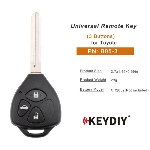 KEYDIY KD B05-3 Universal Remote Key 3 Buttons for Toyota Type 5pcs/lot