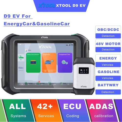 XTOOL D9 EV Electric Vehicles Diagnostic Tablet Support DoIP and CAN-FD For Tesla For BYD With Battery Pack Detection+Active Test+ECU Coding
