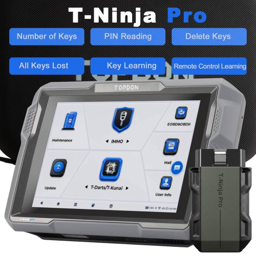 TOPDON T-Ninja Pro Key Programmer Key Learning Remote Control Learning PIN Reading Delete Keys All Keys Lost OBD2 Scanner
