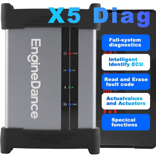 EngineDance X5 Diag Truck Diagnostics Diagnostic Specialist for Light Trucks, Heavy Trucks, Buses, Agricultural Machinery, Construction Machinery