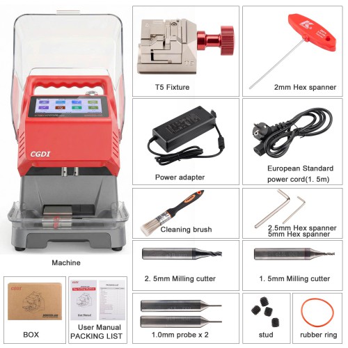 CGDI MONSTER G08 Key Cutting Machine Red Color with T5 Clamp Built-in Battery, Bluetooth & WiFi, Vehicle Key Database Supports Fast & Stable Cutting