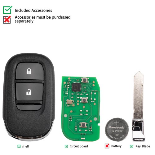 KEYDIY KD ZB46-2 Universal Smart Remote Key 2 Buttons for Honda Type 5pcs/lot