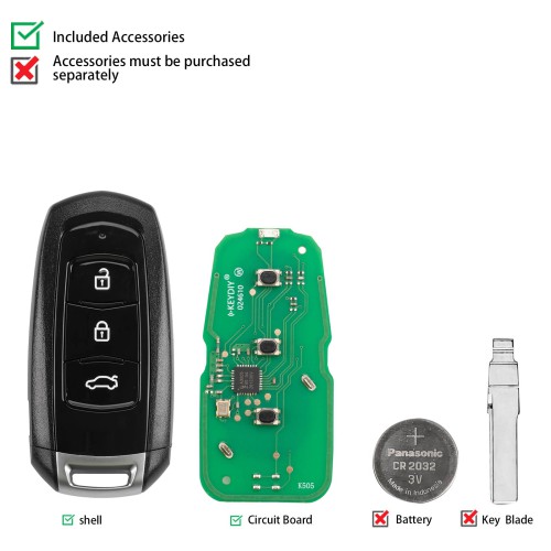 KEYDIY KD ZB45-3 Universal Smart Remote Key 3 Buttons for Geely Type 5pcs/lot