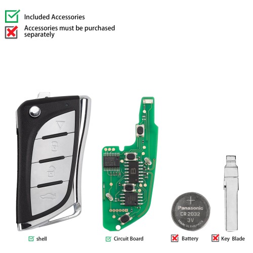KEYDIY KD NB24-4 Universal Flip Remote Key 4 Buttons for Lexus Type 5pcs/lot