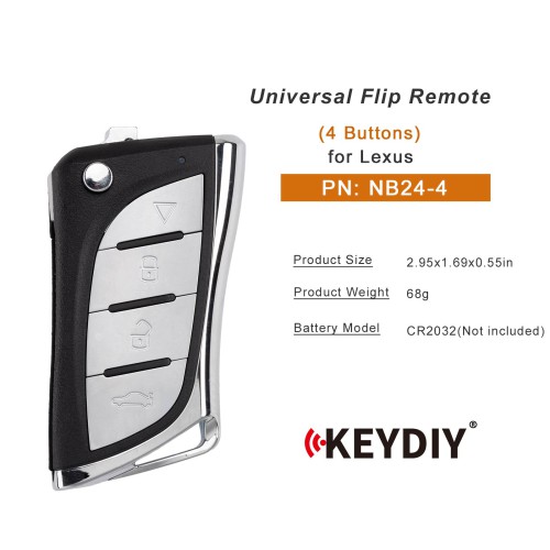 KEYDIY KD NB24-4 Universal Flip Remote Key 4 Buttons for Lexus Type 5pcs/lot