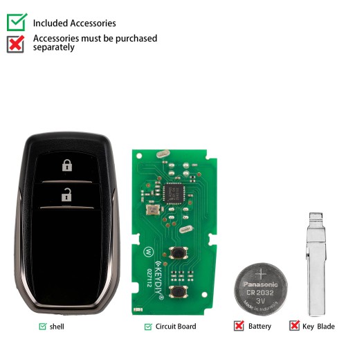 KEYDIY KD ZB35-2 Universal Smart Remote Key 2 Buttons for Toyota Type 5pcs/lot
