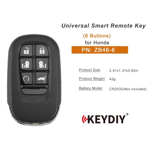 KEYDIY KD ZB46-6 Universal Smart Remote Key 6 Buttons for Honda Type 5pcs/lot