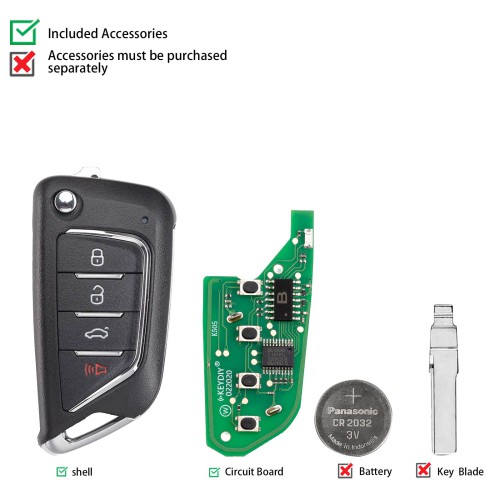 KEYDIY KD NB21-4 Universal Flip Remote Key 3+1 Buttons Knife Type 5pcs/lot
