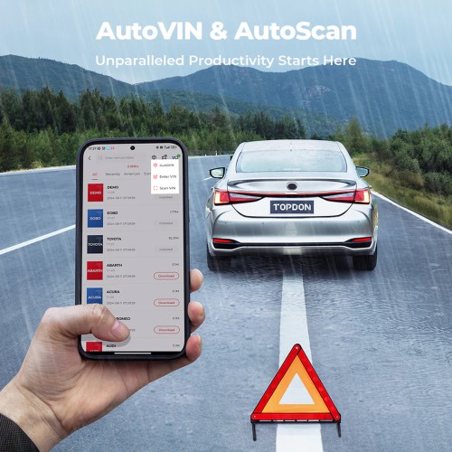 TOPDON TopScan Lite Bluetooth Supports 10 OBD2 Testing Modes, 8 Service Functions, 1 Year of Free Update & Warranty