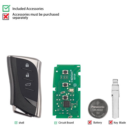 KEYDIY KD ZB42-3 Universal Smart Remote Key 3 Buttons for Lexus Type 5pcs/lot