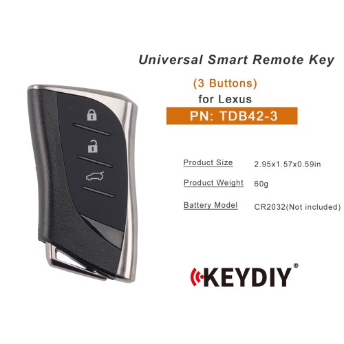 KEYDIY KD TDB42-3 Universal Smart Remote Key 3 Buttons for Lexus Type 5pcs/lot