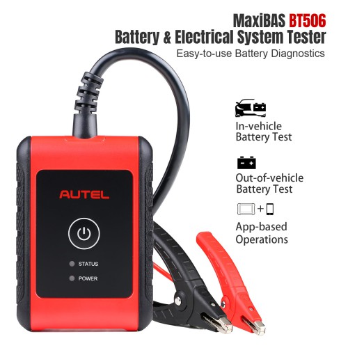 [US Ship] [Second-Handed] 90% New Autel MaxiBAS BT506 Battery and Electrical System Analysis Tester Used with Autel MaxiSys Supports iOS & Android