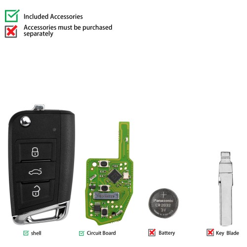 XHORSE XSDM04EN MQB Smart Key 3 Buttons