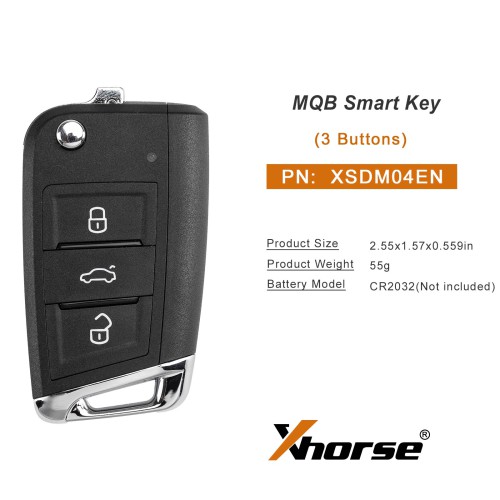 [UK/EU Ship] Xhorse XSMQB4EN Smart Remote Key MQB Style 4 Button 5pcs/lot