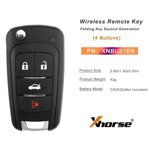Xhorse XNBU21EN 2nd Generation Wireless Remote Key for Buick Type 5pcs/lot