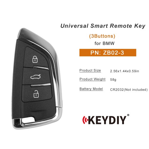 KEYDIY KD ZB02-3 Universal Smart Remote Key 3 Buttons for BMW Type 5pcs/lot