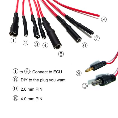WOYO CTBC001 8-way ECU Breakout Leads for Automotive Diagnostics Oscilloscope Line Cable DIY Connection