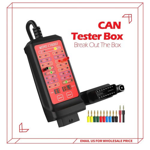 WOYO CTB007 CAN Tester Box/Pin Settings Diagnostic Tool/OBD Voltage Measurement /OBD2 16Pin Break out Box/Communication Detection