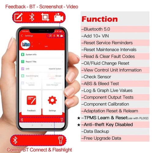 WOYO CTB008 For BMW R1200 R1250 S100 R nine T All Motorcycle Diagnostic Scanner, For Bluetooth 5.0 Android 64-bit Cellphone Tester for BMW Bike
