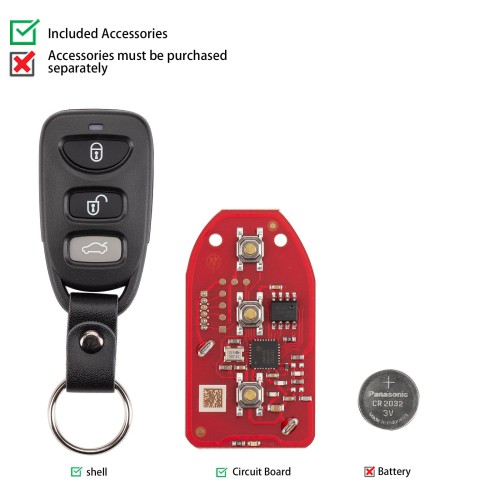 XHORSE XKHY21EN (Split-Type - 3+1 Buttons) for Hyundai Second Generation Wired Remote 5pcs/lot