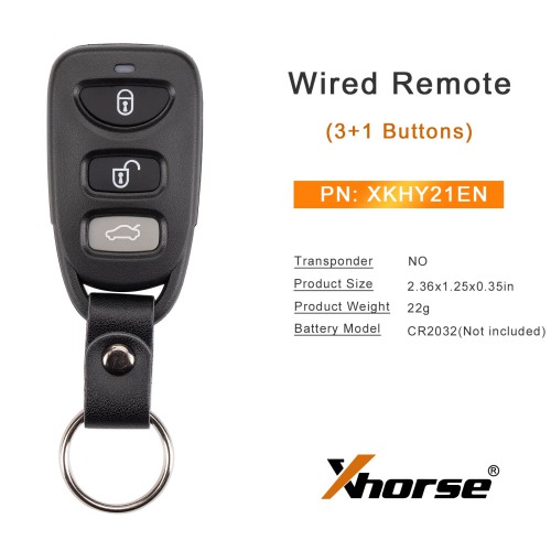 XHORSE XKHY21EN (Split-Type - 3+1 Buttons) for Hyundai Second Generation Wired Remote 5pcs/lot
