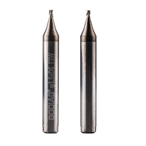 GODIAG F3W 1.5MM End Milling Cutter φ1.5xD6x45Lx3F for  SILCA MATRIX PRO, MATRIX EVO, MATRIX SLX, MATRIX SX, MATRIX S