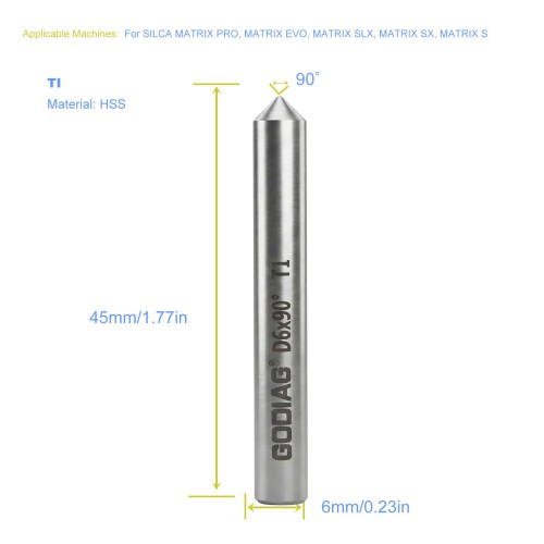GODIAG T1 90° Tracer φ6x90°x48L-0.7 For SILCA MATRIX PRO, MATRIX EVO, MATRIX SLX, MATRIX SX, MATRIX S