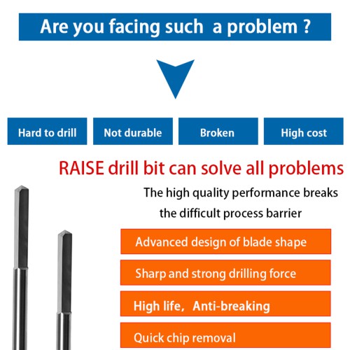 GODIAG 100MM Long Grinder Drill Bit D6x33x100 For Pistol Dills Used for Lock Cylinders & Safe Boxes Brass Locks