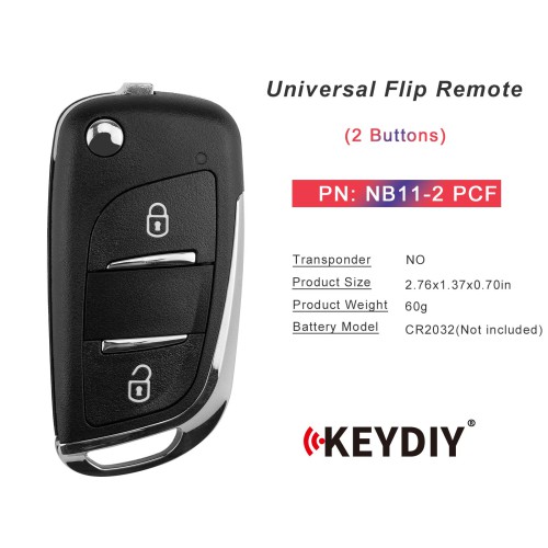 KEYDIY KD NB11-2 PCF Universal Flip Remote Key 2 Buttons for PSA Type 5Pcs/Lot