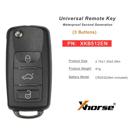 5pcs/lot XHORSE XKB512EN Second Generation Universal Remote Key B5 Type with XT27B super chip